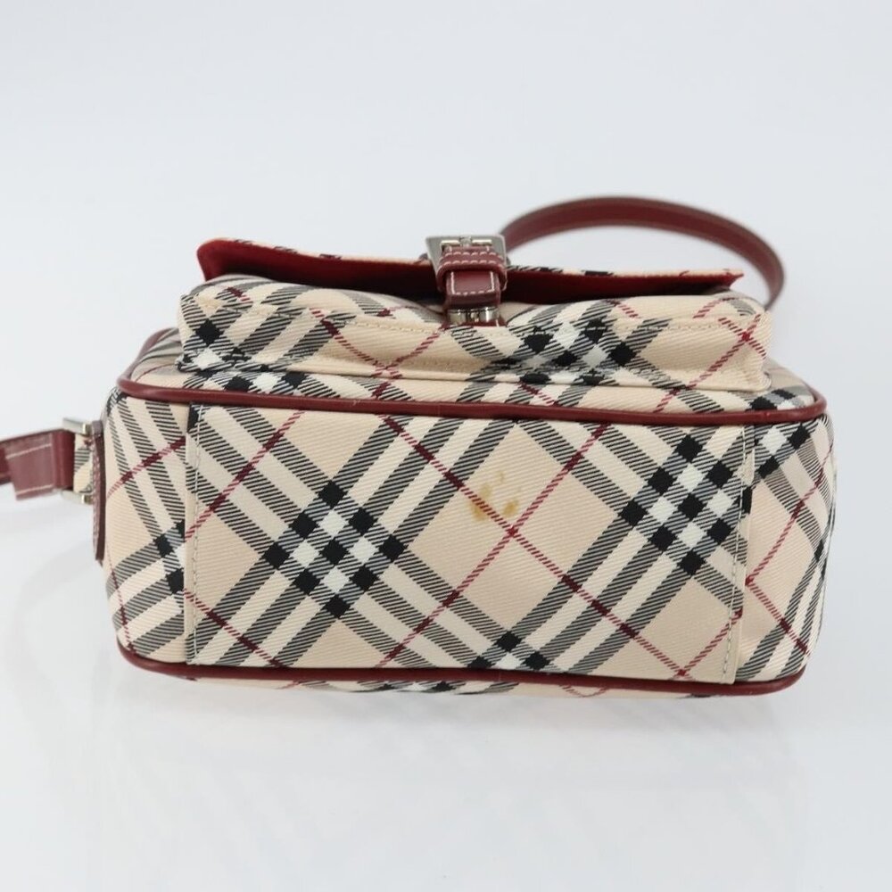 Authentic BURBERRY Nova Check Blue Label Shoulder Bag Canvas Beige Silver - Picture 16 of 16